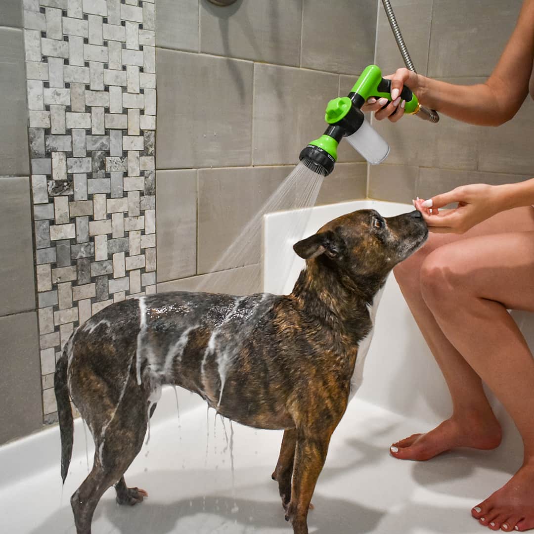 Douchekop hond zeepdispenser connectors — past op douche en tuinslang
