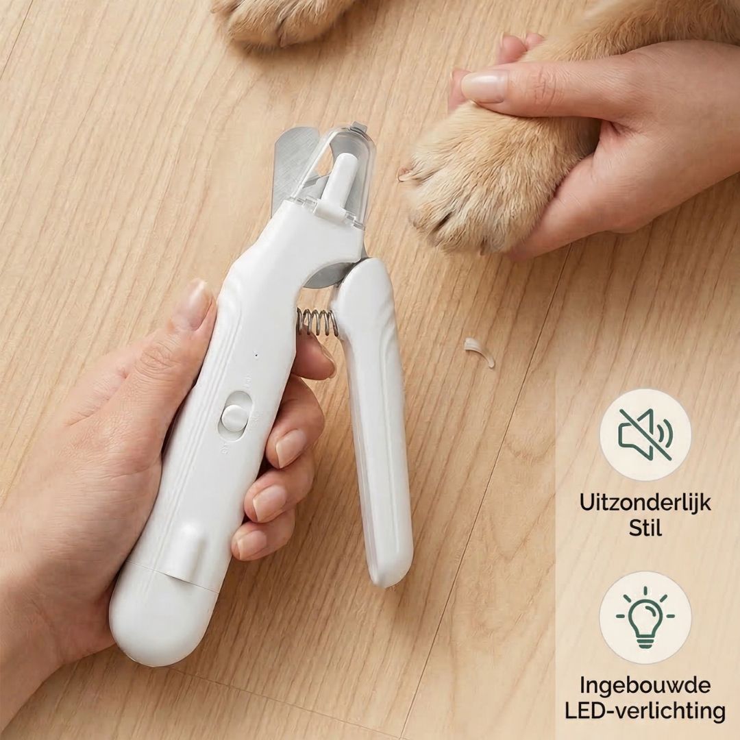 ClipTrim in gebruik bij hond — stil en stressvrij nagels knippen