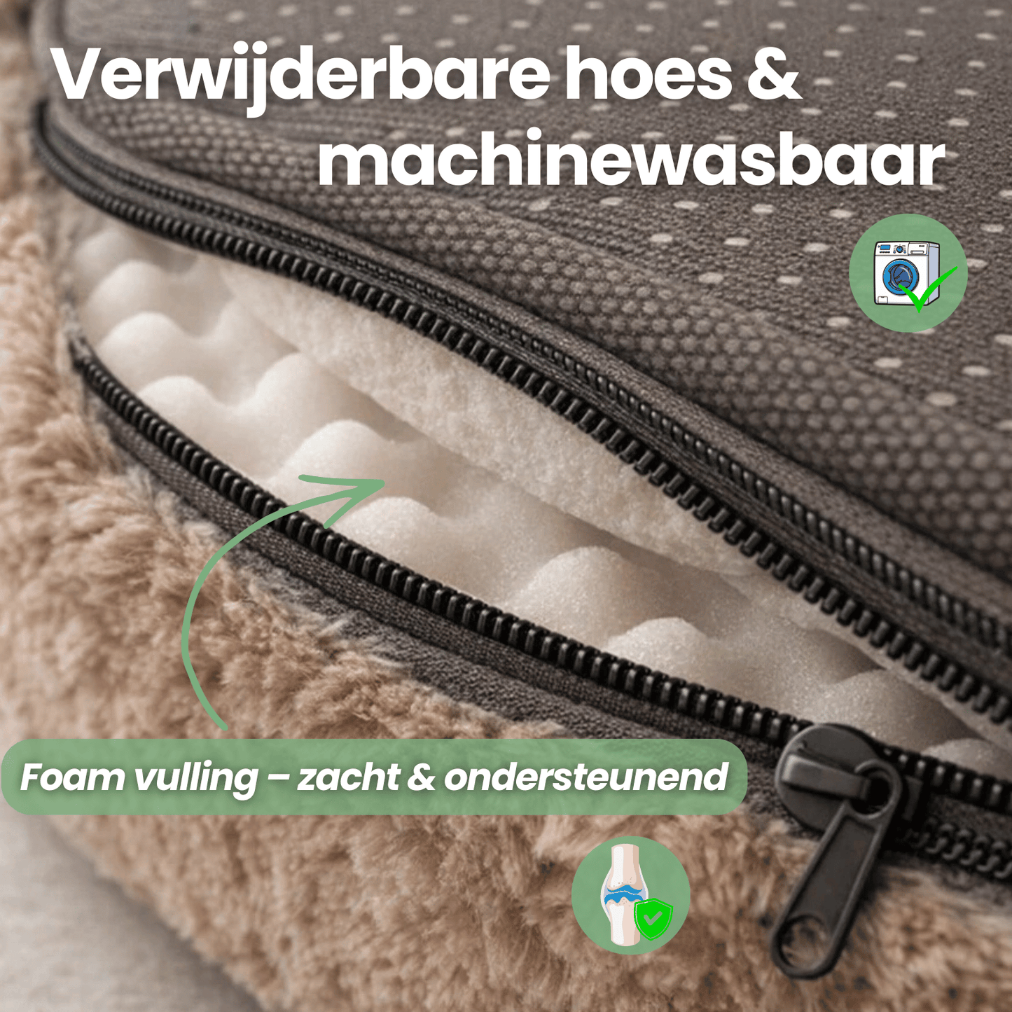 SupportBed hondenbed verpakking — vacuümgeperst geleverd