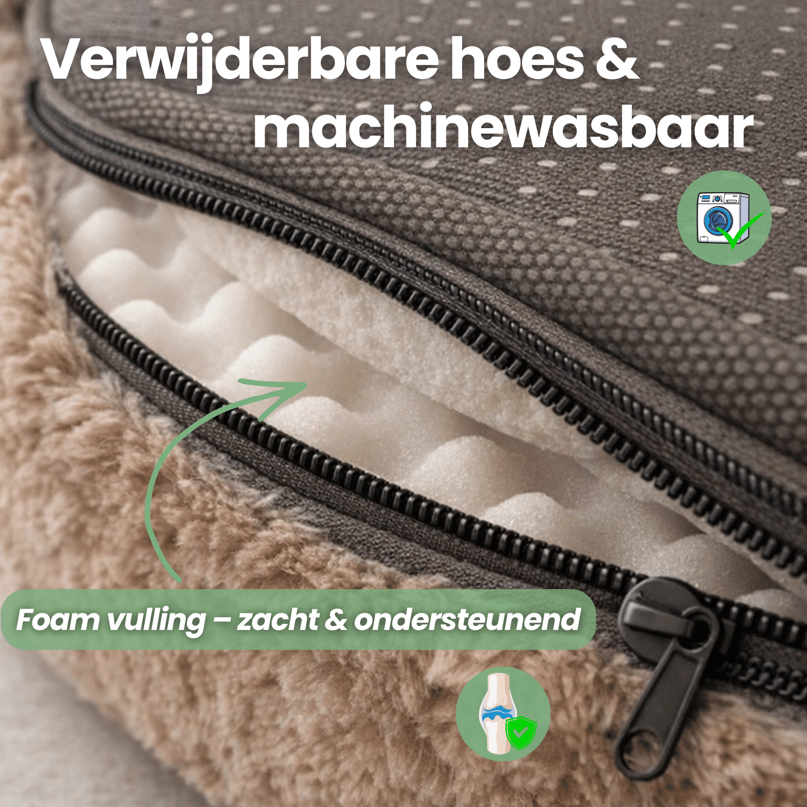 SupportBed hondenbed verpakking — vacuümgeperst geleverd