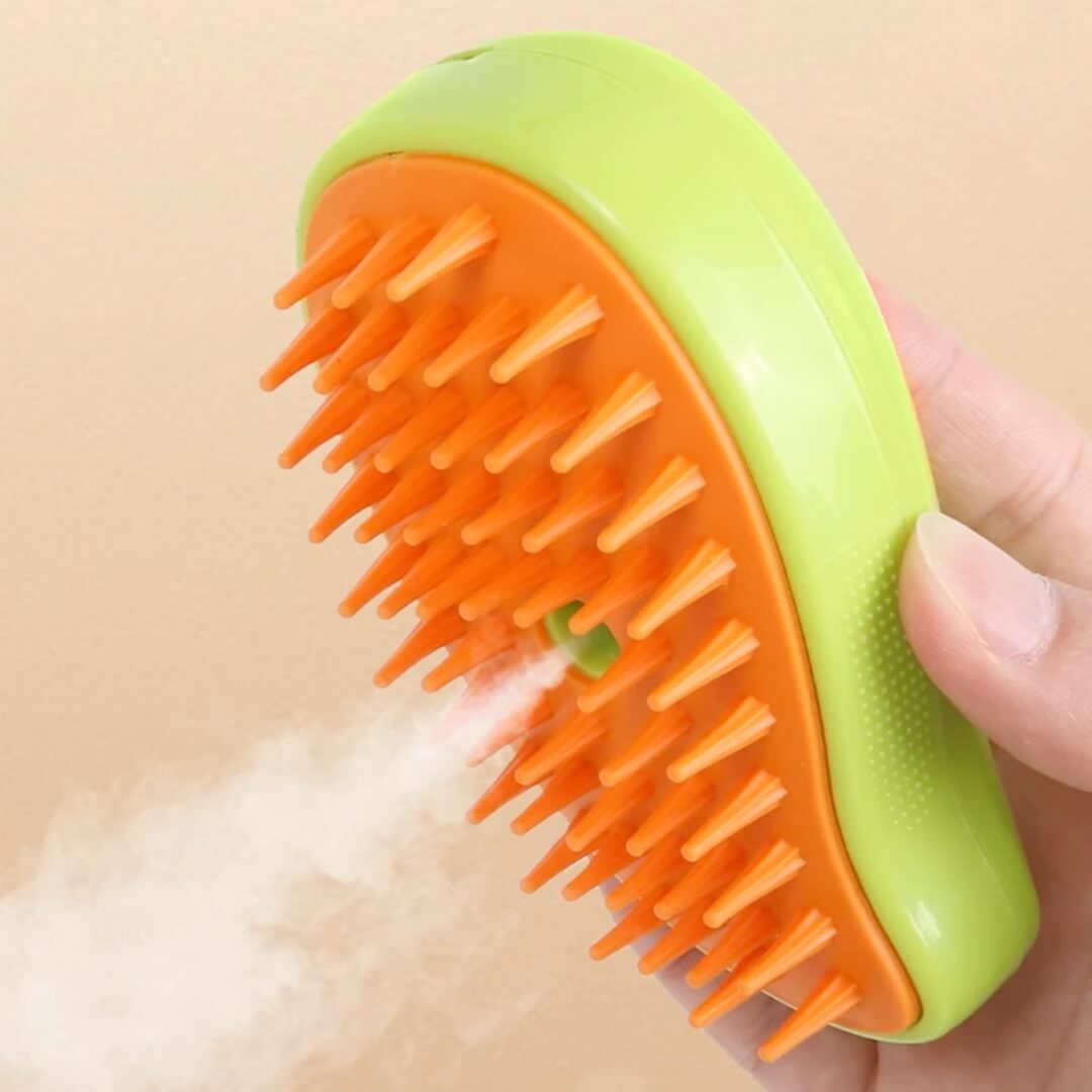 SteamBrush Stoomborstel — zachte siliconen tanden voor hond en kat