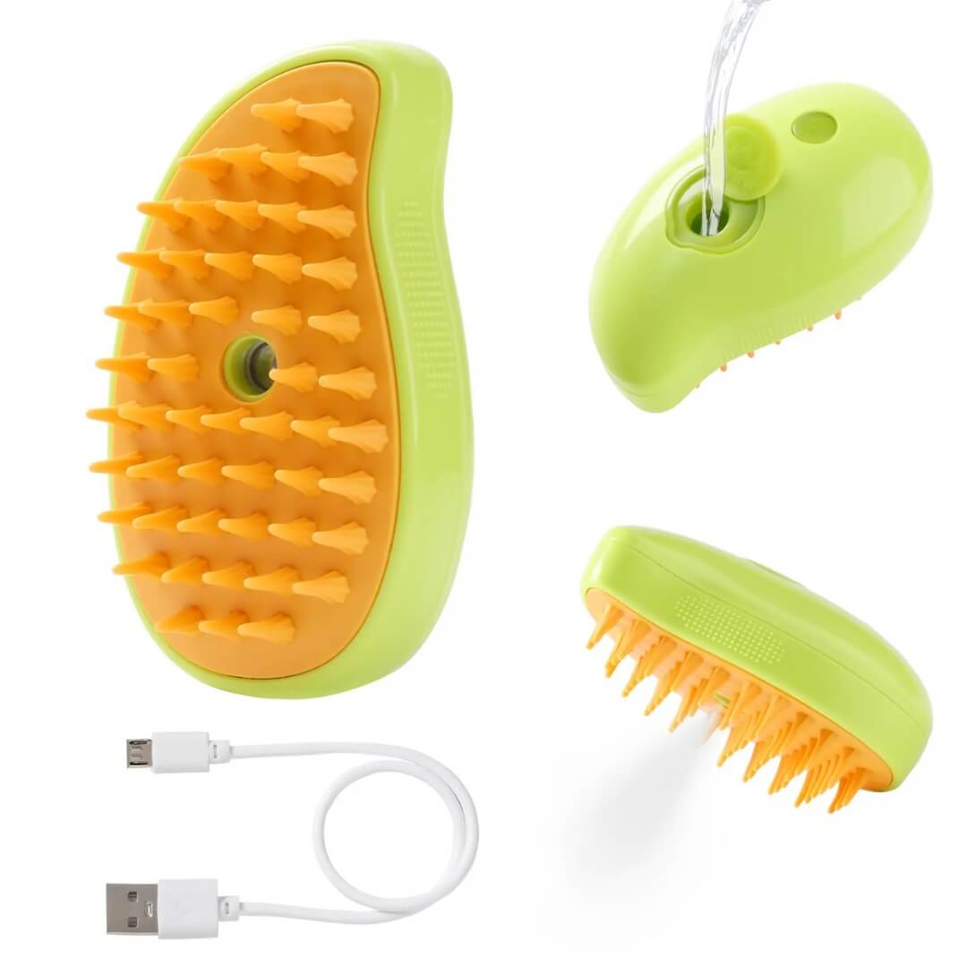 SteamBrush Stoomborstel — zachte siliconen tanden voor hond en kat