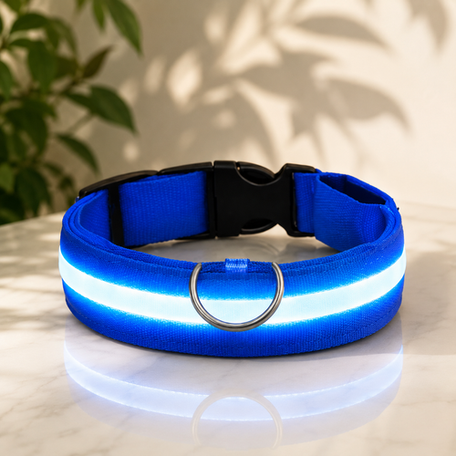 LumiGuard LED halsband hond — zichtbaar in het donker