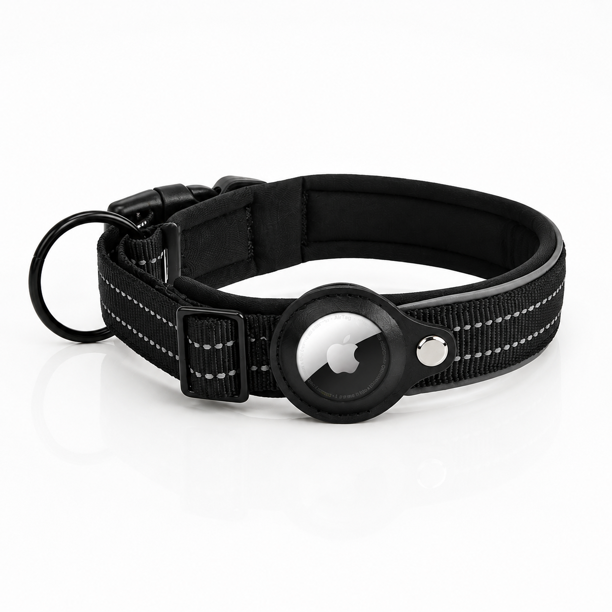 TrackTag nylon hondenhalsband met AirTag-houder van Maison Pets