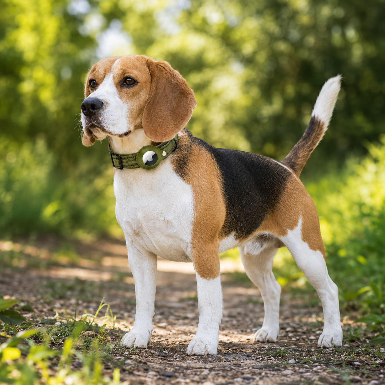 TrackTag nylon hondenhalsband met AirTag-houder van Maison Pets