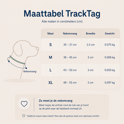 TrackTag hondenhalsband met AirTag-houder — altijd weten waar hij is