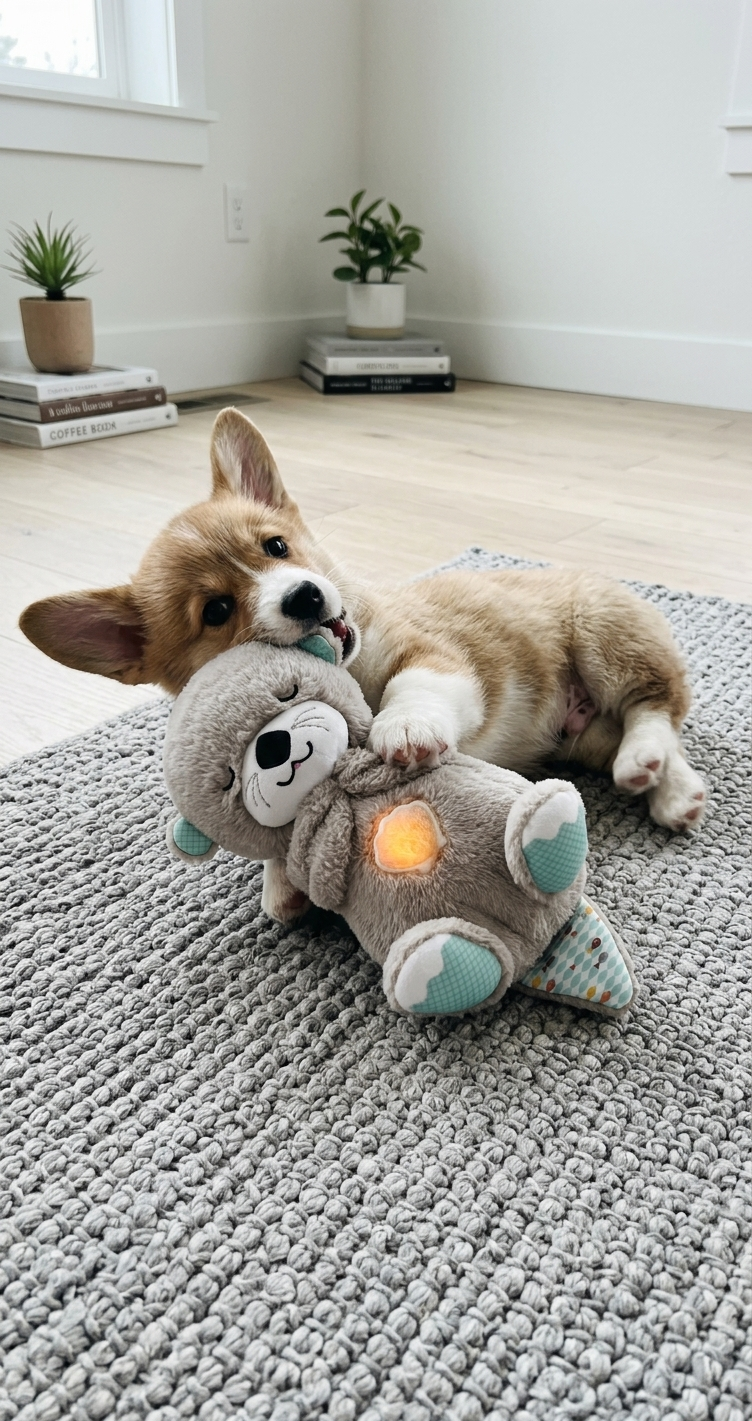 Kalmerende knuffel hond — rust bij angst en alleen zijn