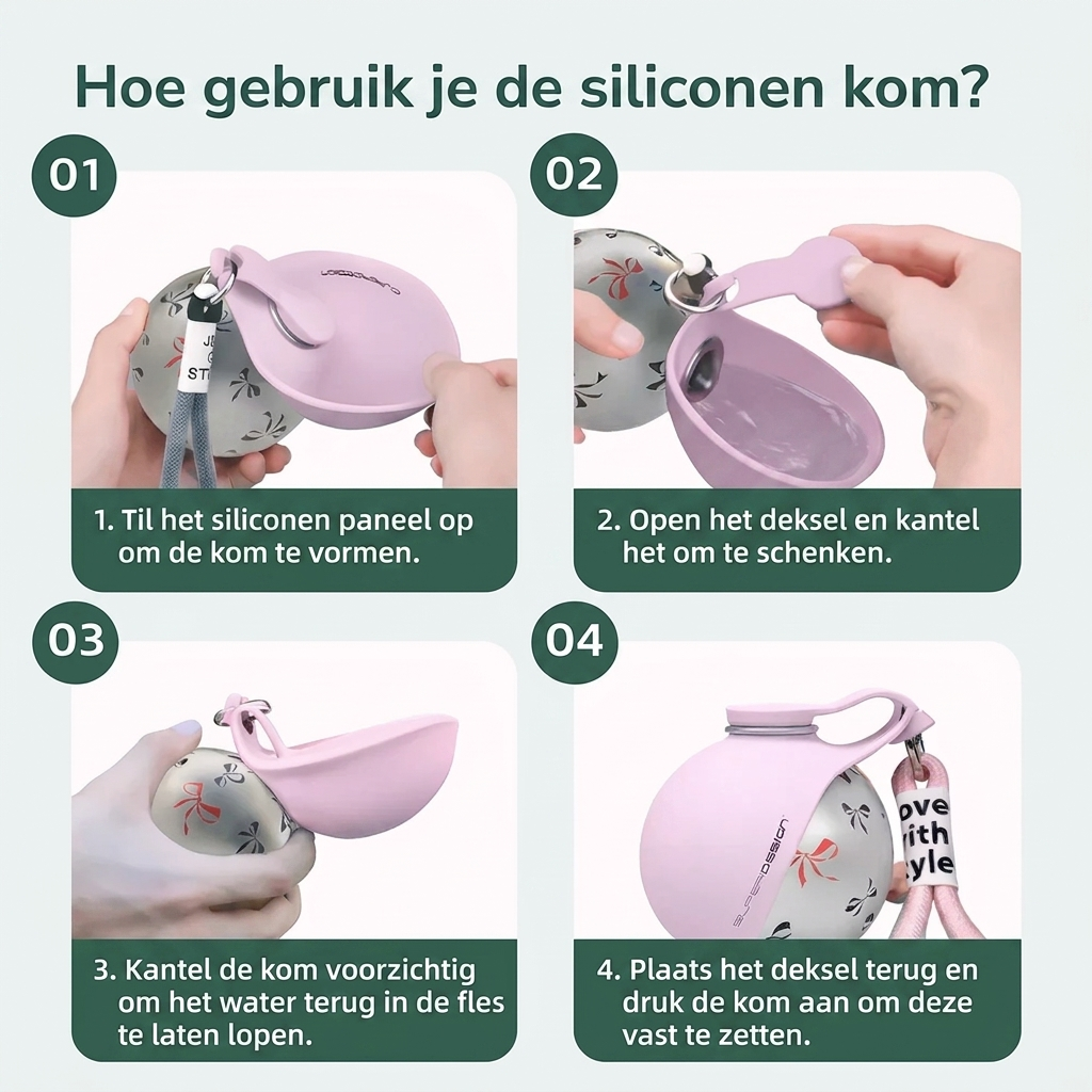 AquaPaw drinkfles — altijd water bij de hand