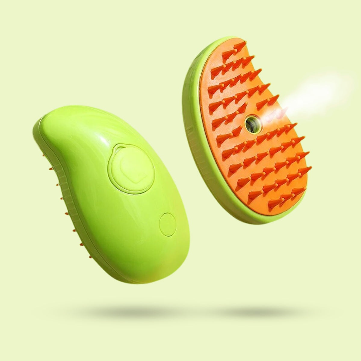 SteamBrush Stoomborstel groen variant — siliconen stoomborstel voor huisdieren