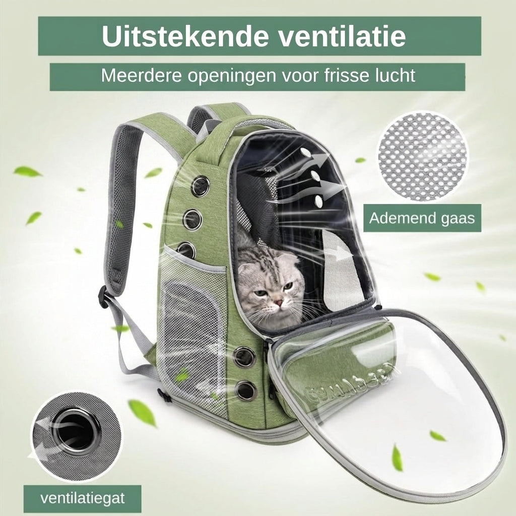 PetSpace draagtas groen — praktische draagtas voor hond of kat