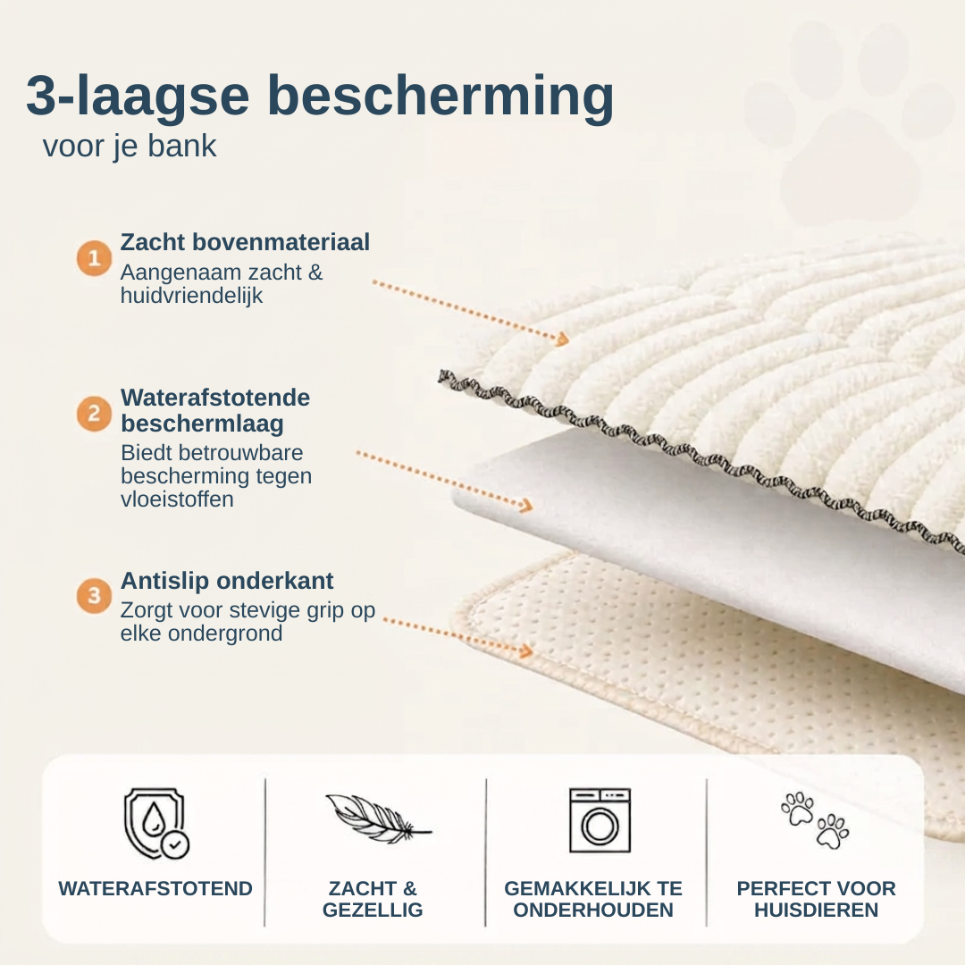 Bankbeschermer Bretagne — waterafstotend beschermkleed voor hond en kat
