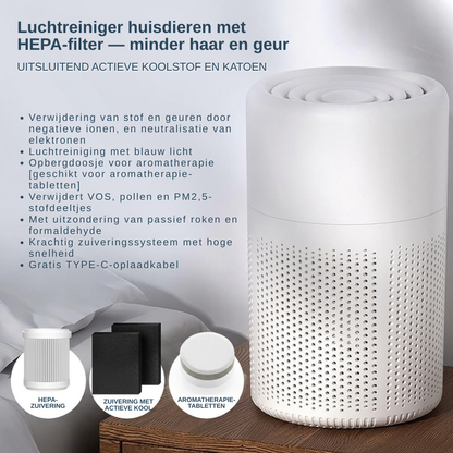 Luchtreiniger huisdieren met HEPA-filter — minder haar en geur