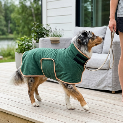 Hondenbadjas superabsorberend — droogt je hond snel na wandeling