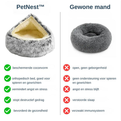 PetNest honden- en kattenbed — hoge randen, machinewasbaar