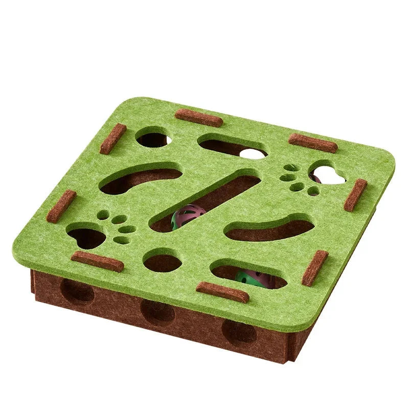 Vilten kattenpuzzel met doolhof en belbal van Maison Pets, productfoto 10
