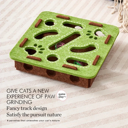 Vilten kattenpuzzel met doolhof en belbal van Maison Pets, productfoto 7