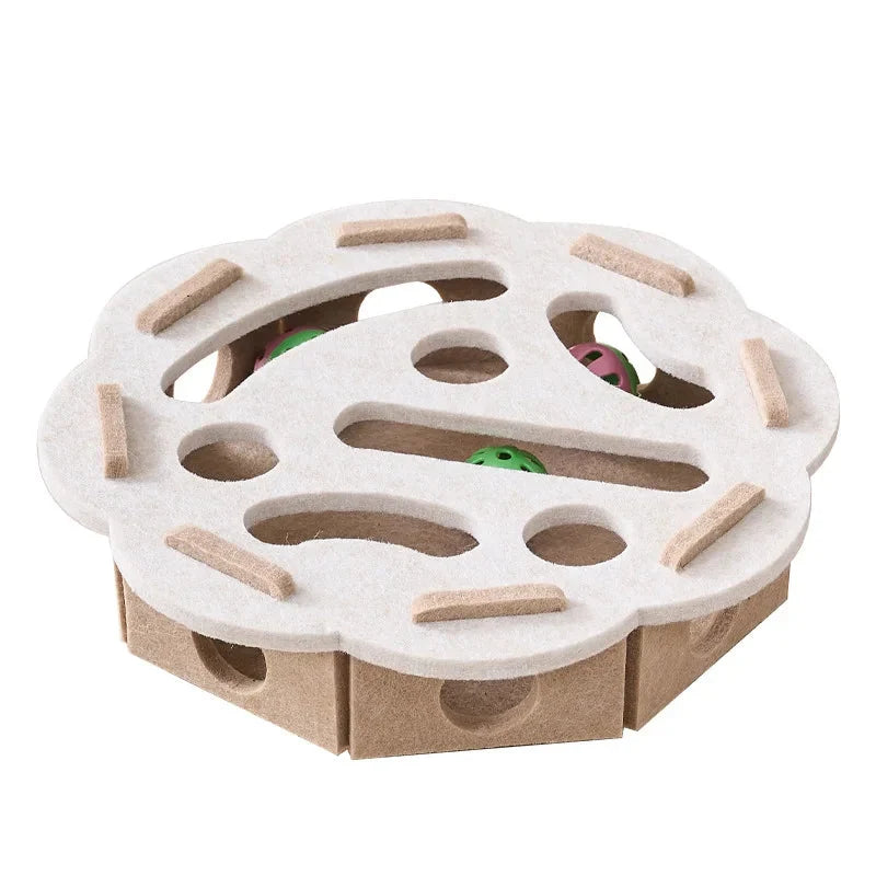 Vilten kattenpuzzel met doolhof en belbal van Maison Pets, productfoto 9