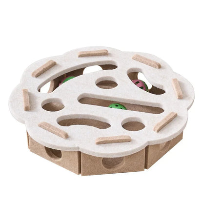 Vilten kattenpuzzel met doolhof en belbal van Maison Pets, productfoto 9