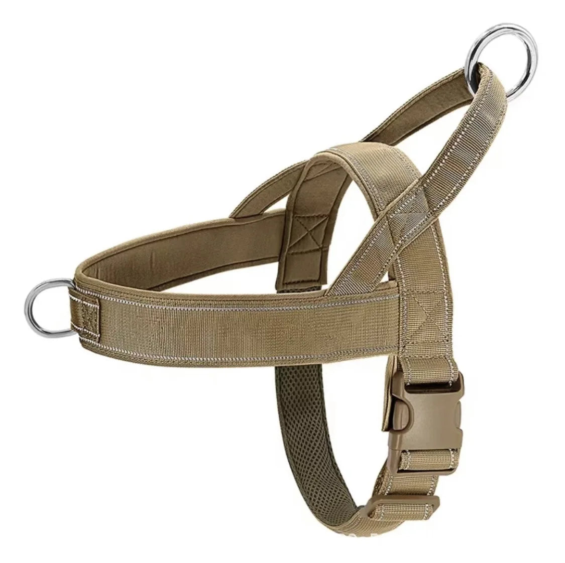 Tactisch no-pull harnas hond — vestmodel met bovenhandvat, kleur zwart