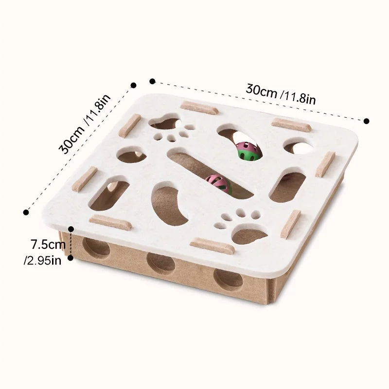 Vilten kattenpuzzel met doolhof en belbal van Maison Pets, productfoto 6