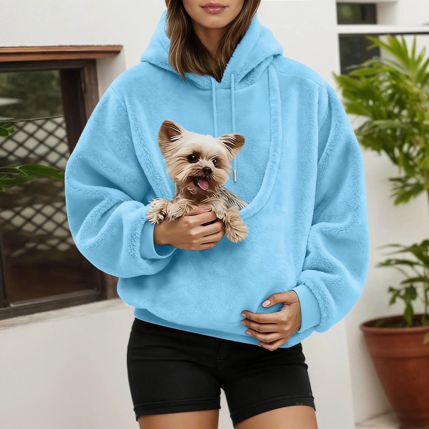 PetHoodie hoodie kleur Coffee — oversized unisex pasvorm met huisdier