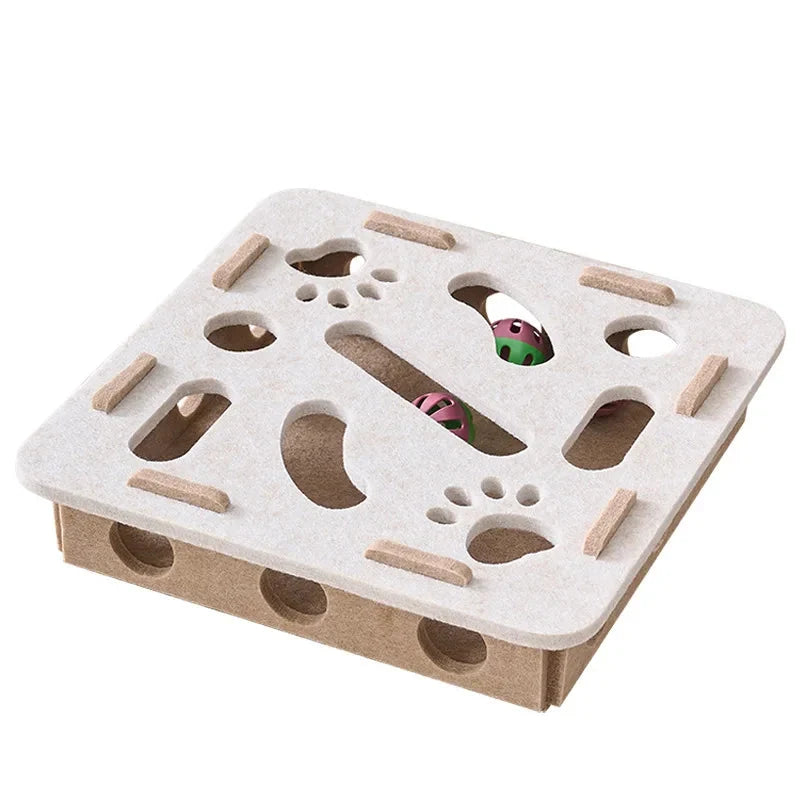 Vilten kattenpuzzel met doolhof en belbal van Maison Pets, productfoto 12
