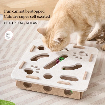 Vilten kattenpuzzel met doolhof en belbal van Maison Pets, productfoto 4