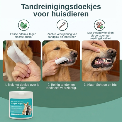 DentoWipe gebitsdoekjes — schone tanden zonder borstel, voor hond en kat