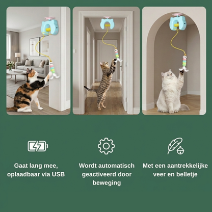 HuntHanger verwisselbare veren en belletjes — eindeloze variatie voor je kat