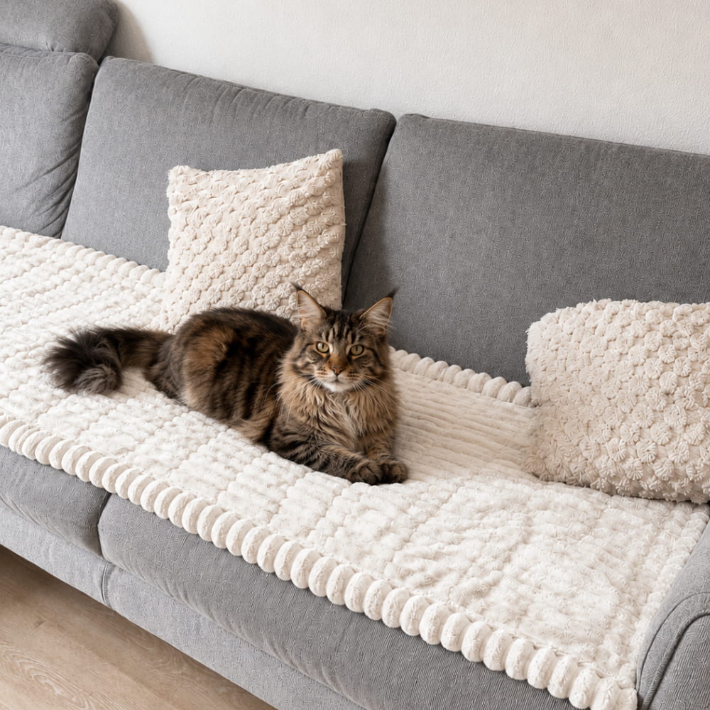 SofaGuard beschermkleed wit op de bank