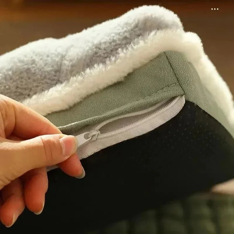 Orthopedisch hondenbed afneembare hoes — hand opent rits van verwijderbare hoes