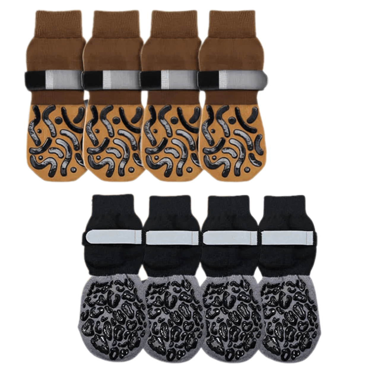 Anti-slip hondensokken — set van 4 met grip voor gladde vloeren, kleur zwart