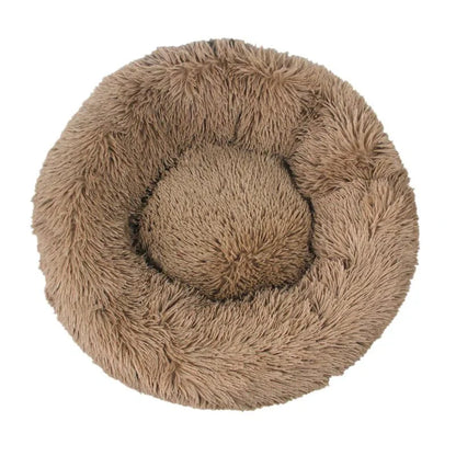 Ronde hondenmand in donutvorm met opstaande rand en zacht pluche — Maison Pets