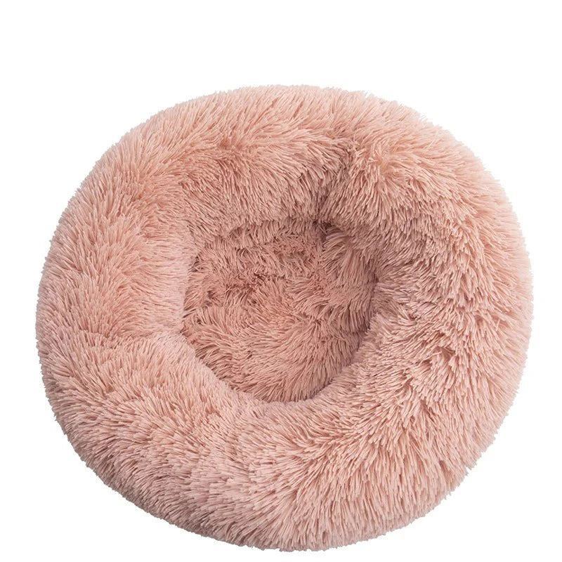 Ronde hondenmand in donutvorm met opstaande rand en zacht pluche — Maison Pets