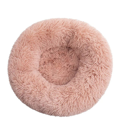 Ronde hondenmand in donutvorm met opstaande rand en zacht pluche — Maison Pets