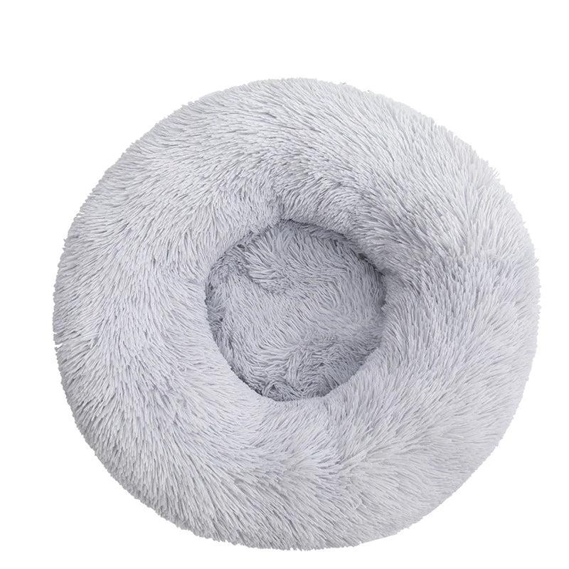 Ronde hondenmand in donutvorm met opstaande rand en zacht pluche — Maison Pets
