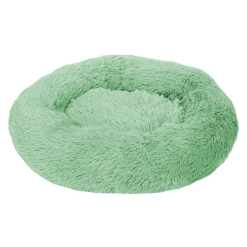 Ronde hondenmand in donutvorm met opstaande rand en zacht pluche — Maison Pets