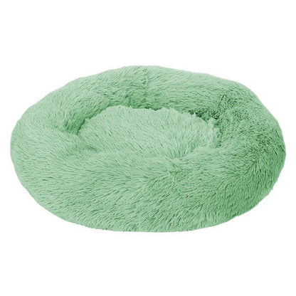 Ronde hondenmand in donutvorm met opstaande rand en zacht pluche — Maison Pets