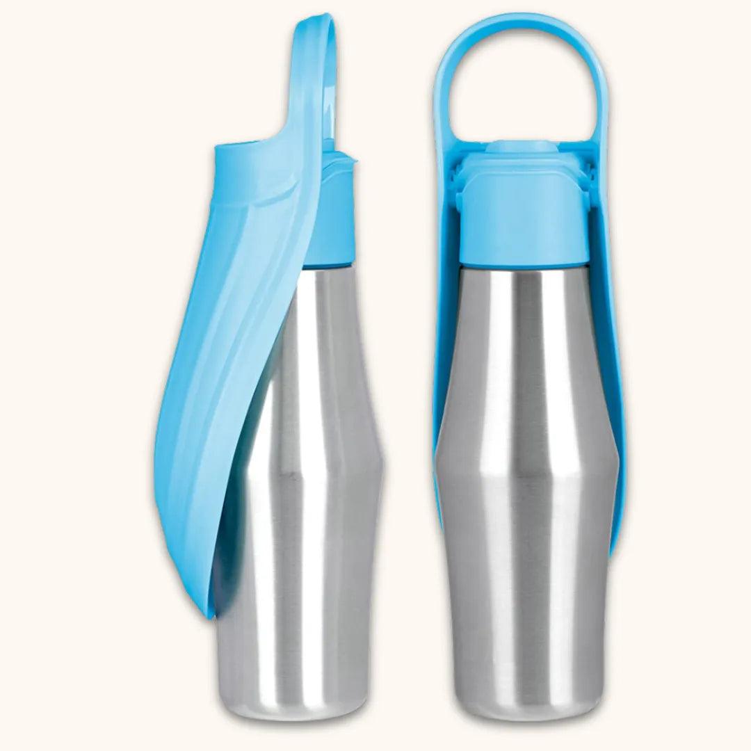 Drinkfles voor hond in het blauw