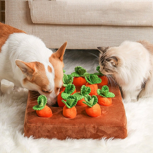SnuffelAkker snuffelmat voor honden — pluchen wortels met verstopte snoepjes | Maison Pets