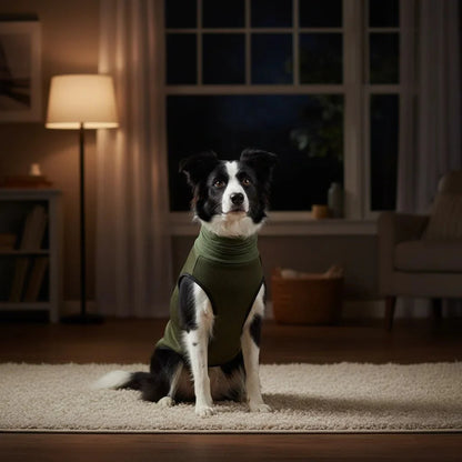 CalmShield angstvest hond — close-up verstelbare sluiting klittenband