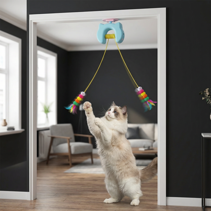 HuntHanger kattenspeeltje aan deur — activeert jachtinstinct binnenkat | Maison Pets