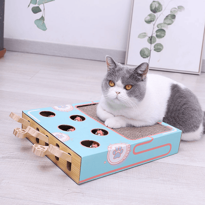 Krabmat met speelelementen voor katten