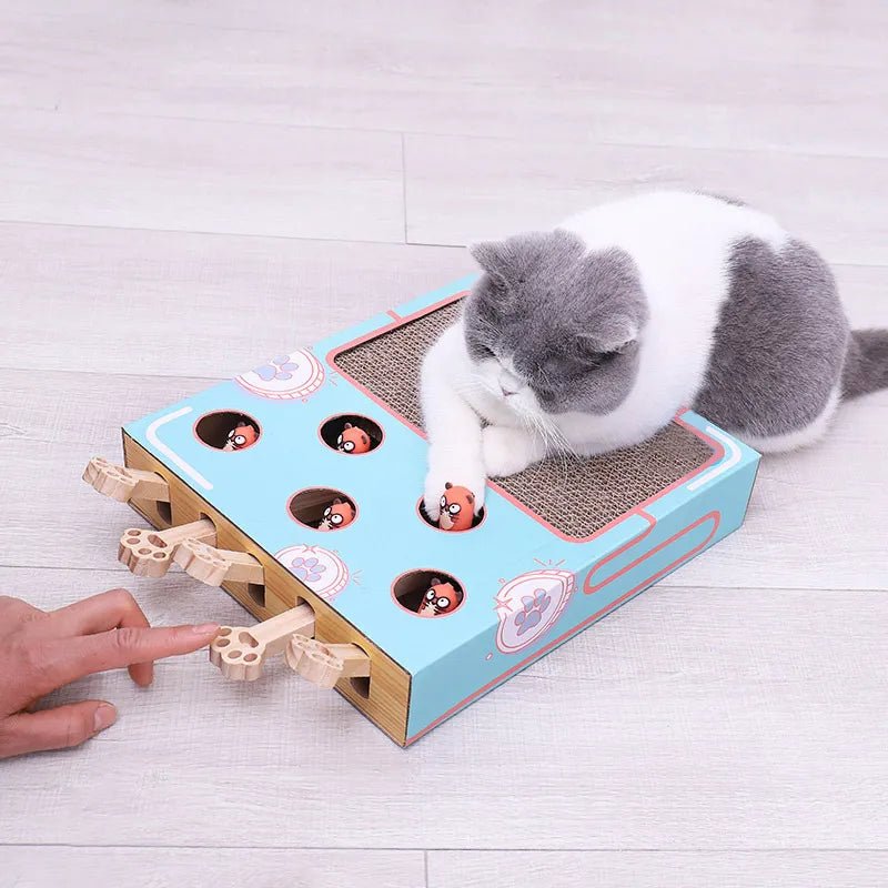 Krabmat met speelelementen voor katten