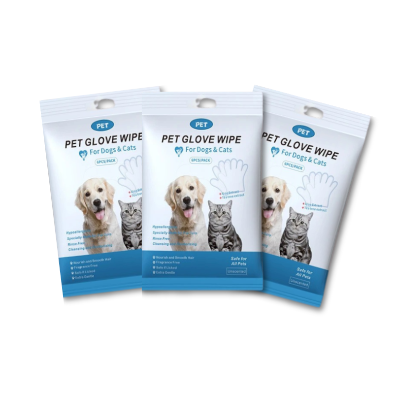 PetPure verpakking 18 stuks — reinigingswantjes voor hond en kat witte achtergrond