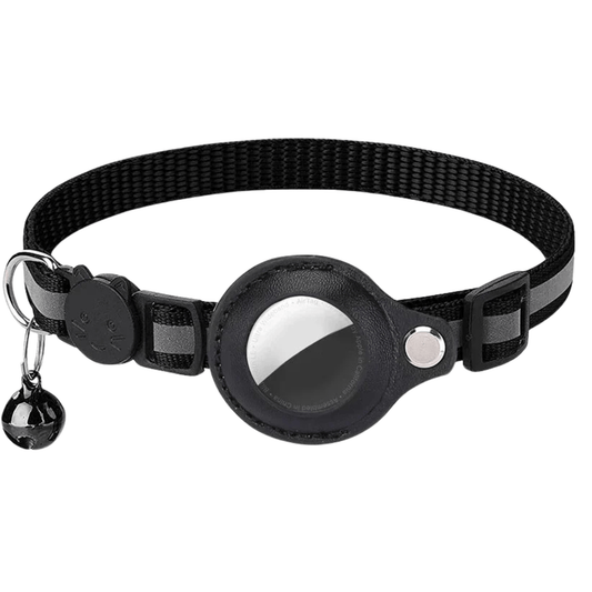 AirTag-halsband kat met AirTag-case en bel, productfoto 1