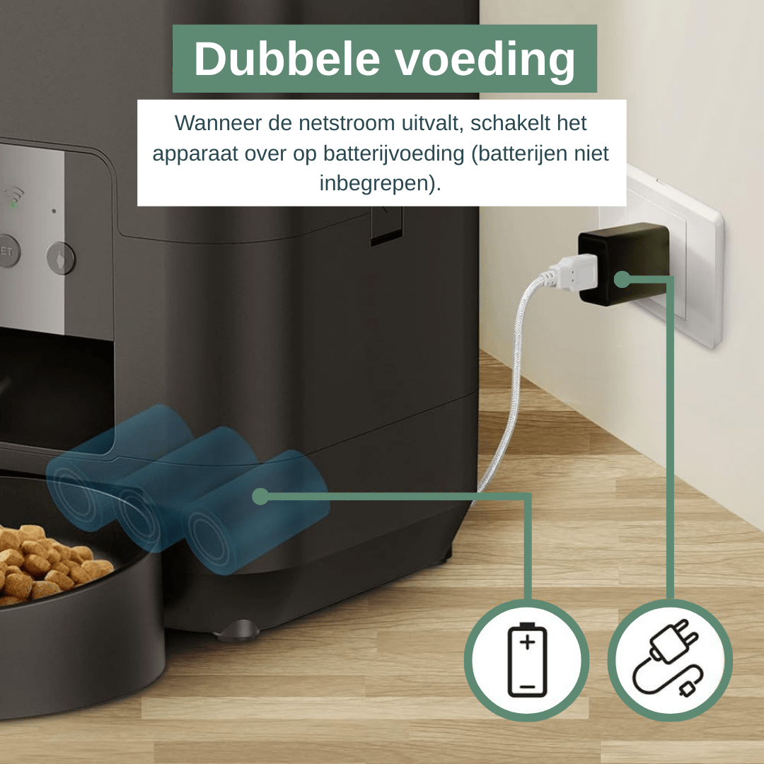 MealDrop™ automatische voerbak - Altijd op tijd, de juiste porties.Maison Pets14:10White WIFI FeederWit