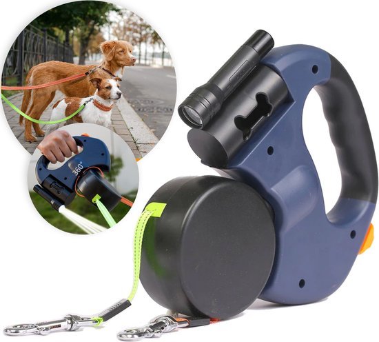 NightWalk dubbele hondenlijn — twee honden, nooit meer verstrengeld | Maison Pets