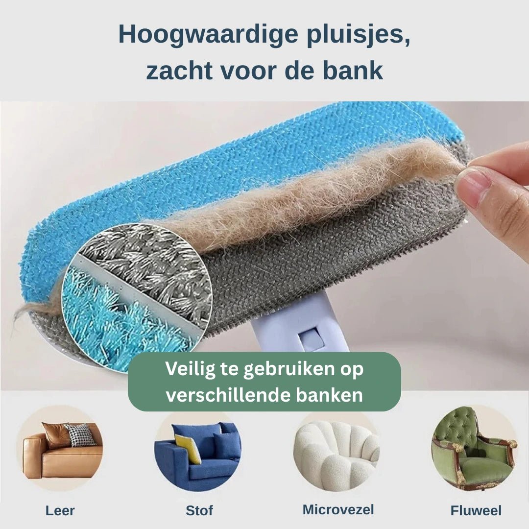 FurSweep detail brede reinigingskop — pakt haren diep uit het weefsel
