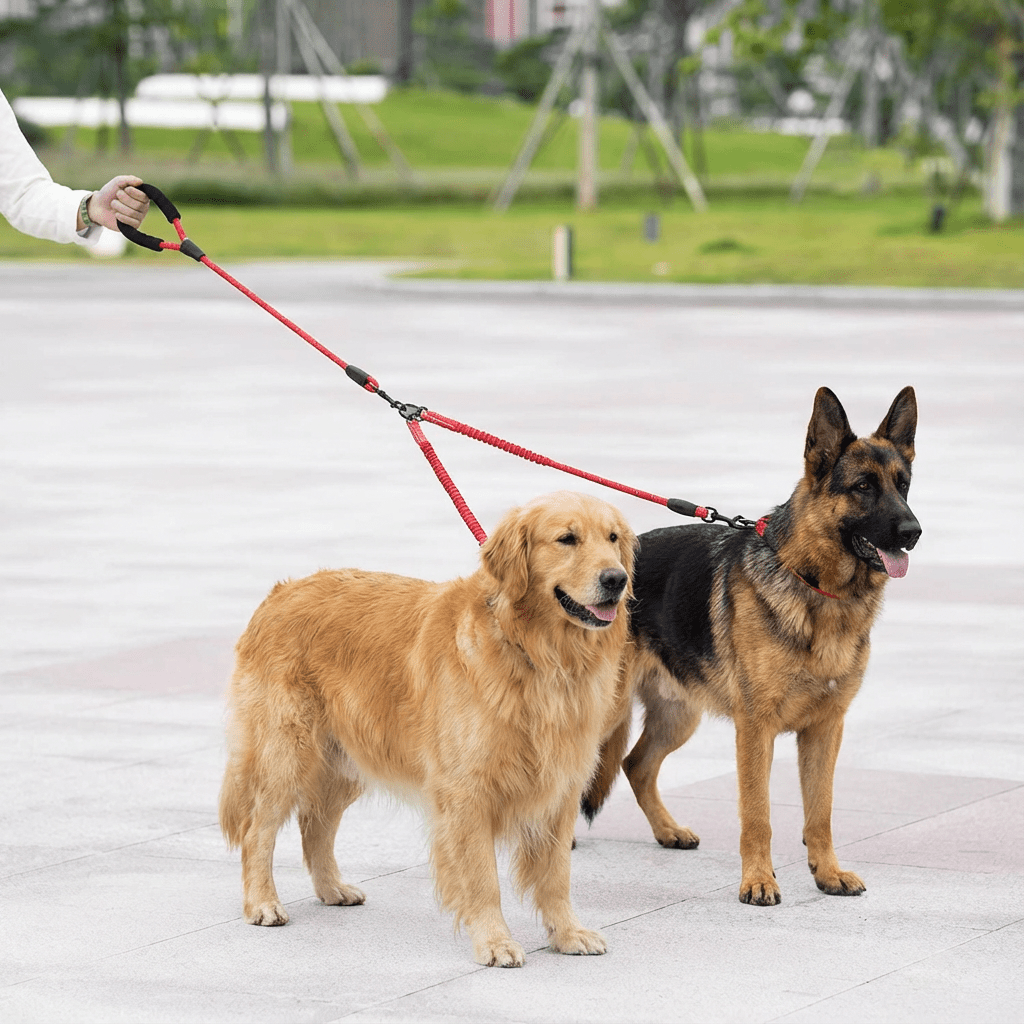 DuoWalk™ - Ontspannen wandelen met 2 hondenMaison Pets4776876665921-V2Rood